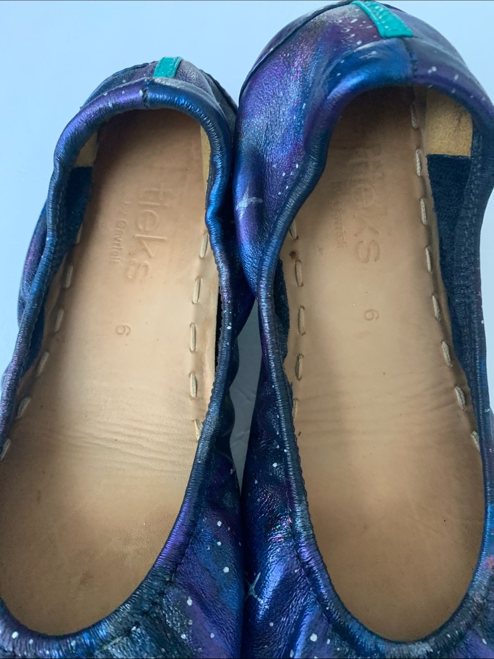 Tieks Hand-Painted Galaxy Ballet Flats - Purple, Blue & Teal Accents - Picture 7 of 8
